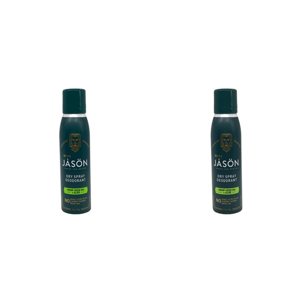 Jason Hemp Seed Oil and Aloe Dry Spray Deodorant 3.2 oz Aerosol (Pack of 2)