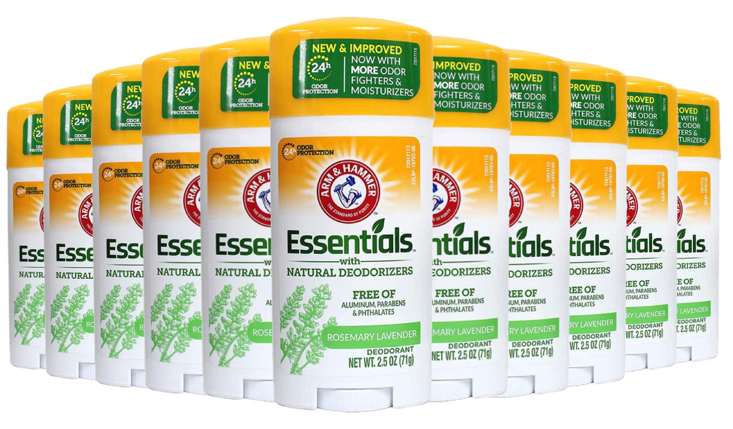 Arm & Hammer Essentials Natural Deodorant Fresh Rosemary Lavender Natural- 2.5 oz  - 12 Pack