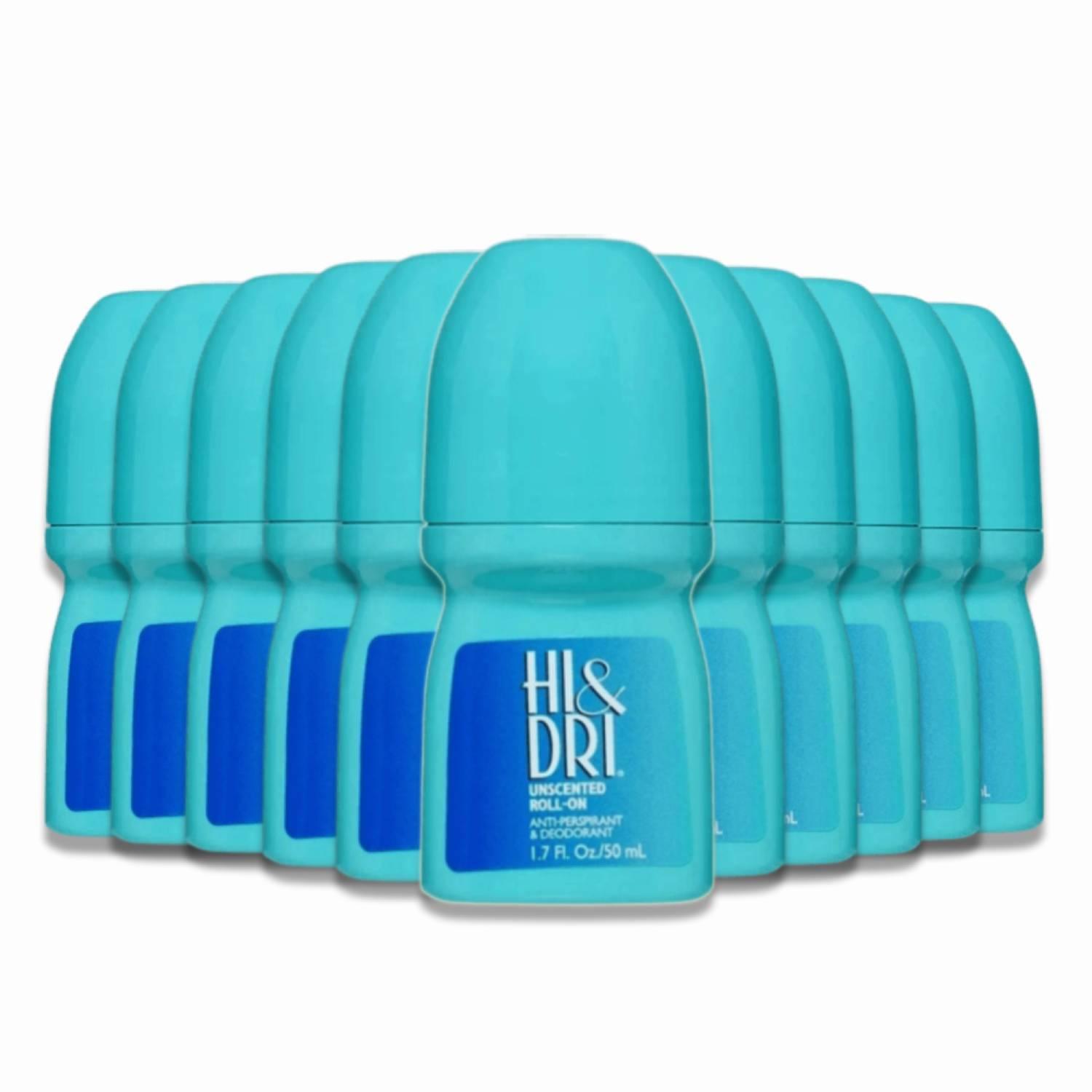 Hi & Dri Anti-Perspirant Deodorant Roll-On Unscented 1.7 fl oz- 24 Pack