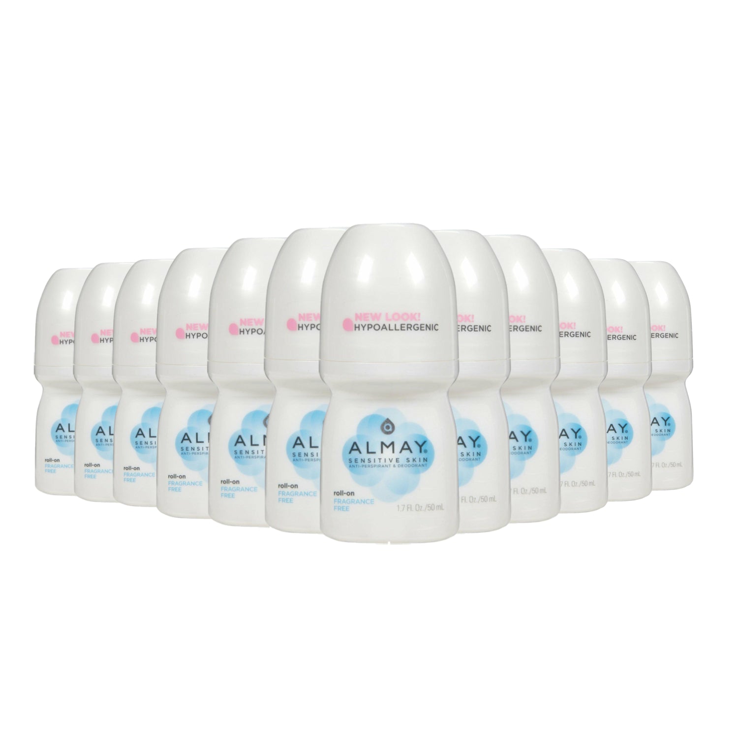 Almay Sensitive Skin Anti-Perspirant & Deodorant Roll-On Fragrance Free - 1.7 OZ  - 24 Pack