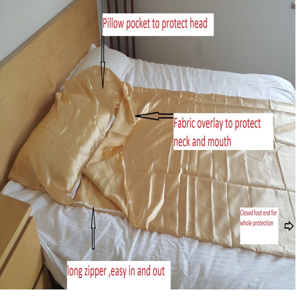 Octorose Durable Large Size Silky Satin Cocoon Sleep Sack Sleep Bag Sheet for Travel Hotel Sleep over Camping Sleep Bag Inner Protector and Flat Sheet Alternative 95 in X 42 In