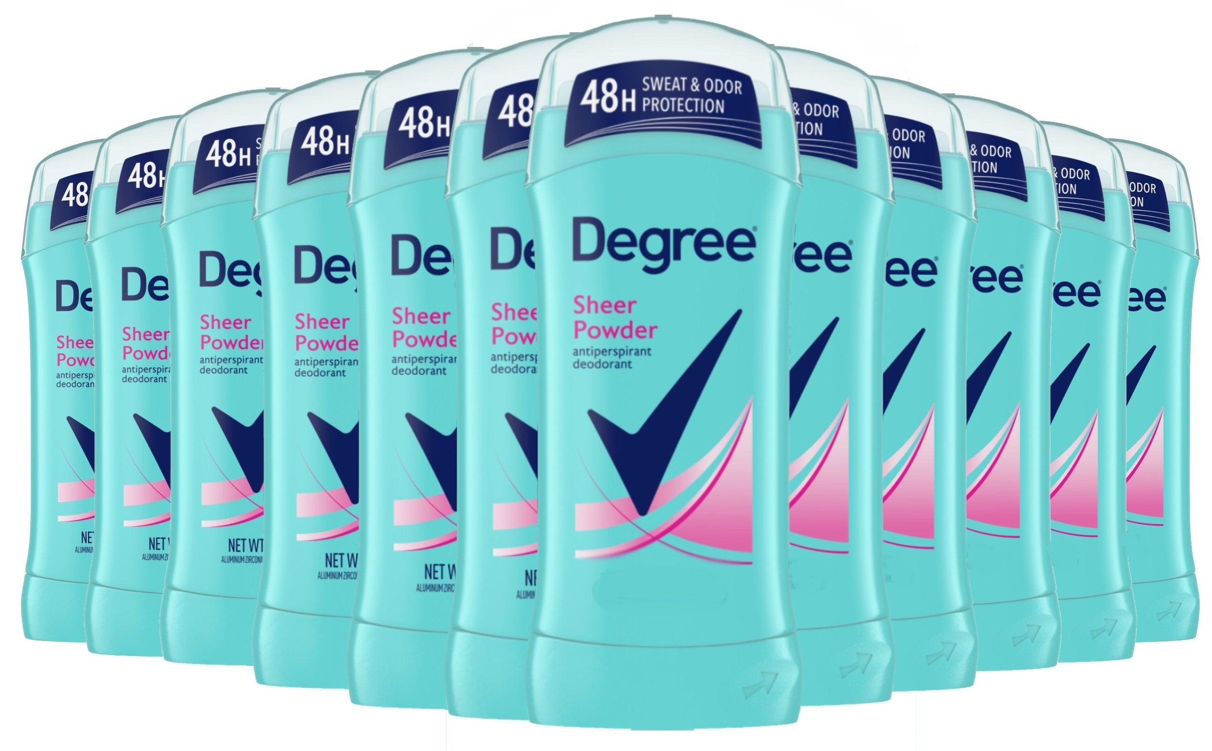 Degree Women Deodorant Invisible Solid, Sheer Powder 1.6 Oz - 12 Pack